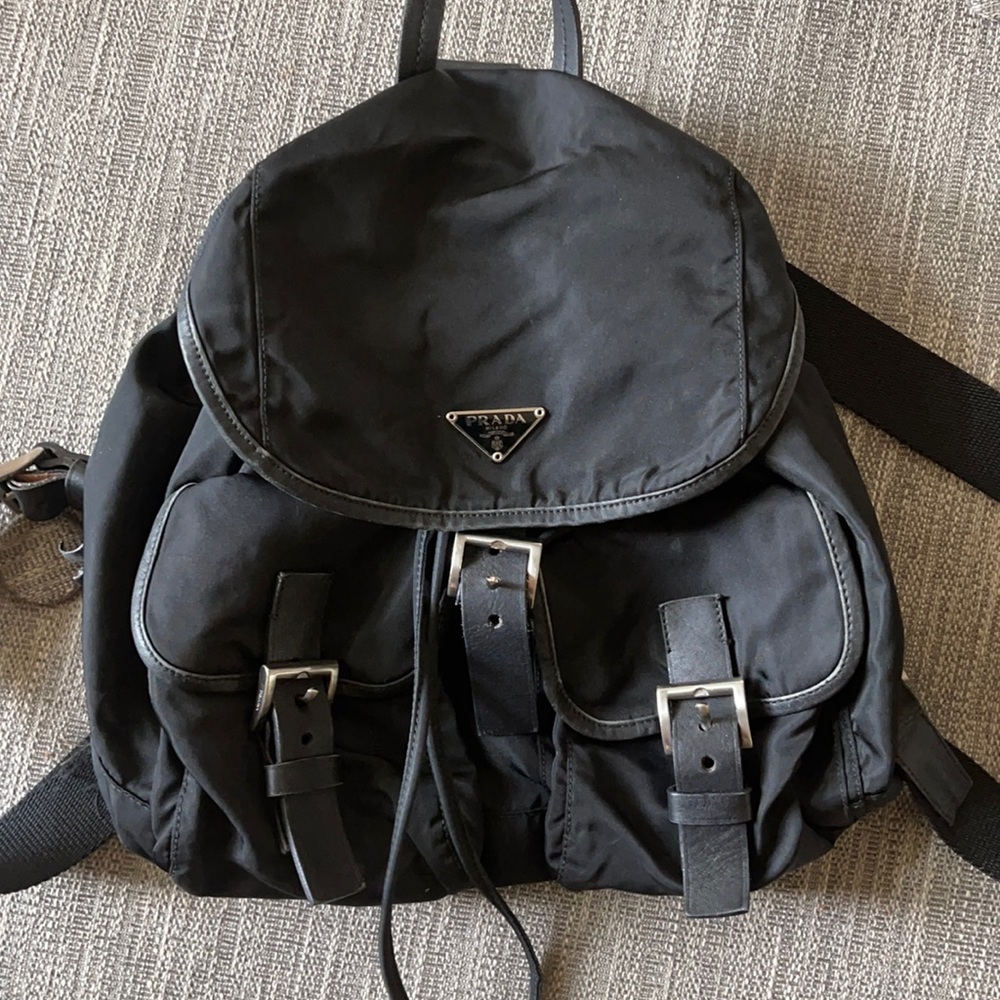 Black PRADA NYLON BACKPACK